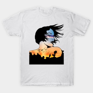 sunset withe beautiful marlene woman T-Shirt